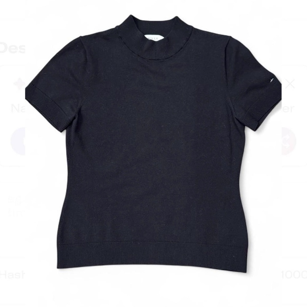 Milly Black Short Sleeve Top Excellent Condition Size Small